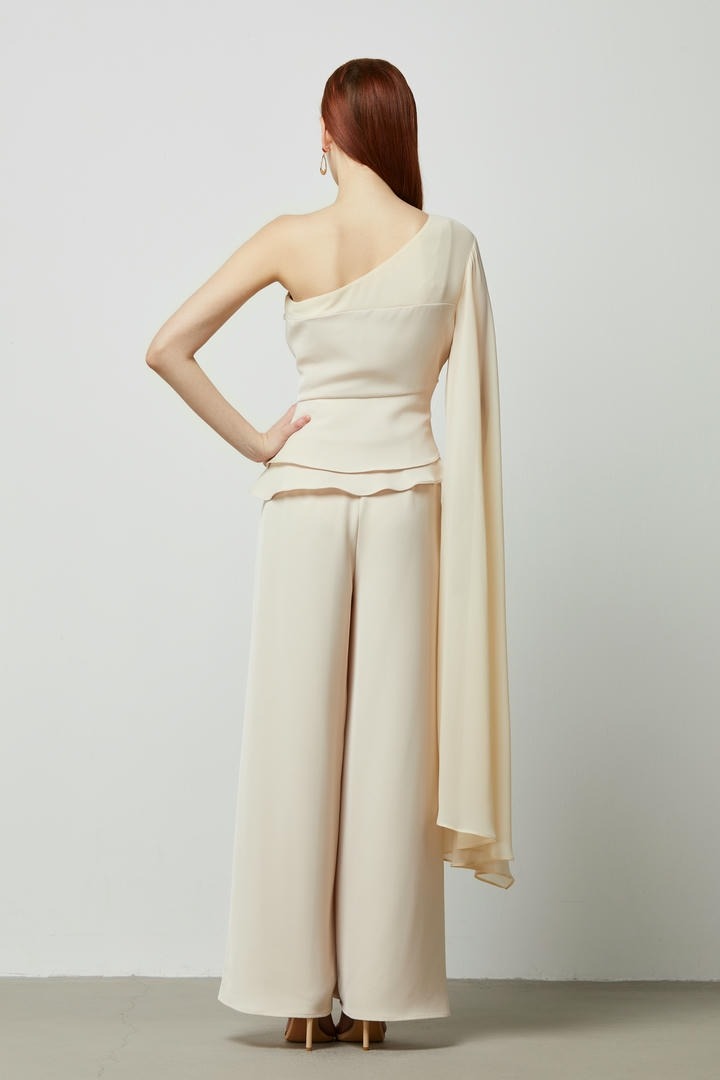 Extra long one sleeve top
