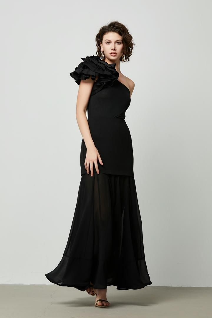 Chiffon fit and flair skirt