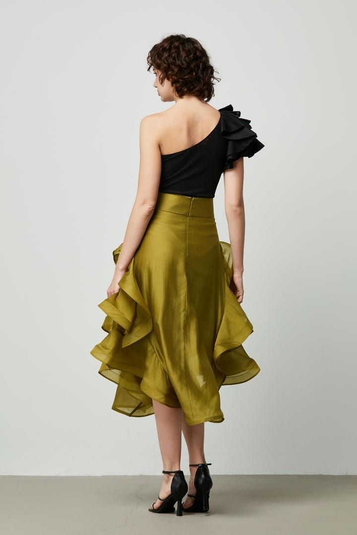 Statement ruffled detailed skirt