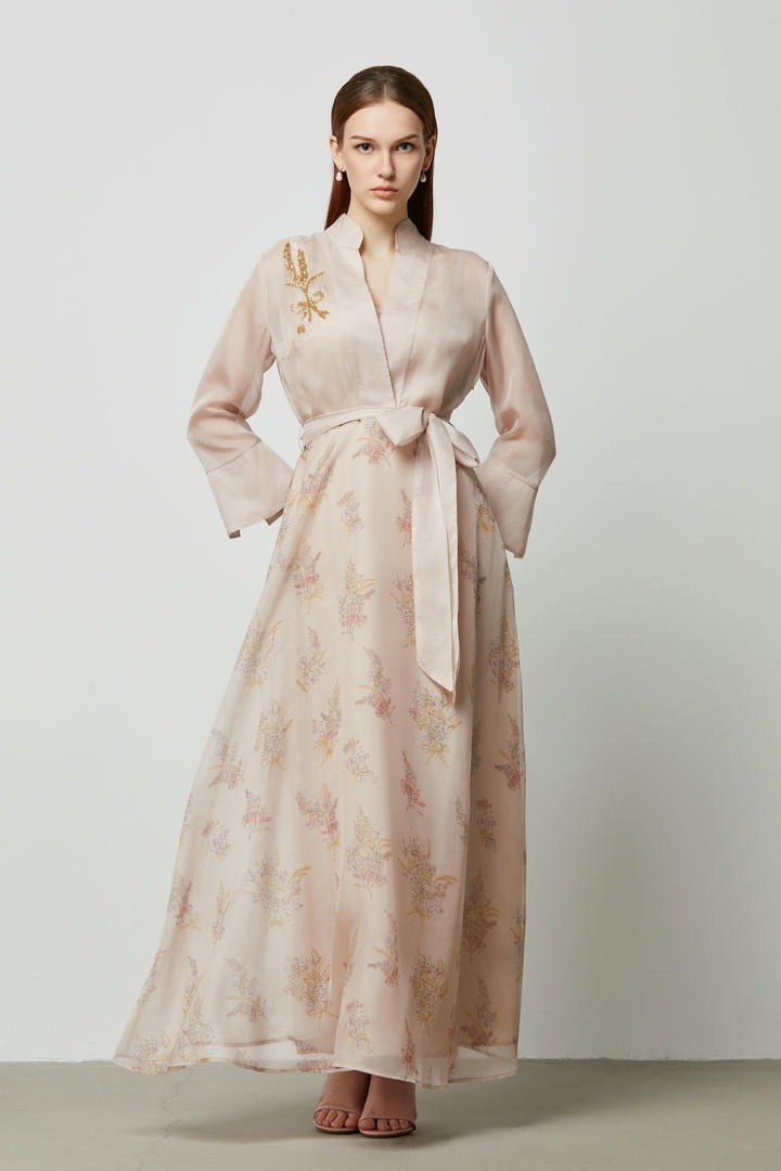 Embellished Printed Dress