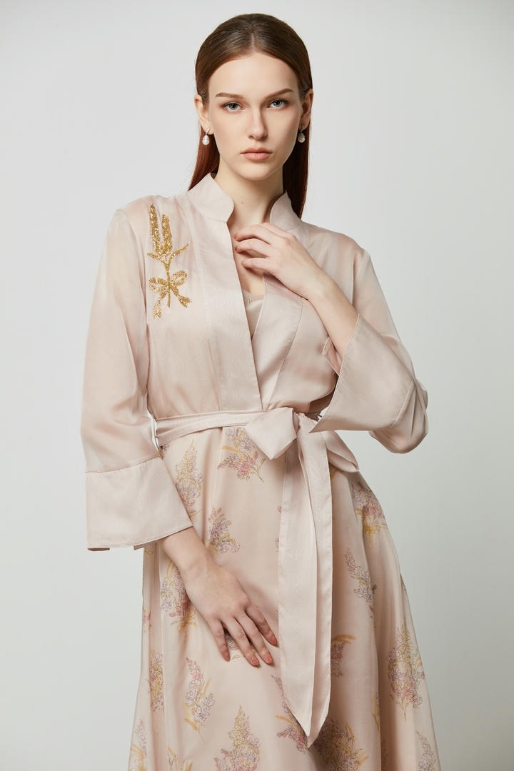 Embellished Printed Dress