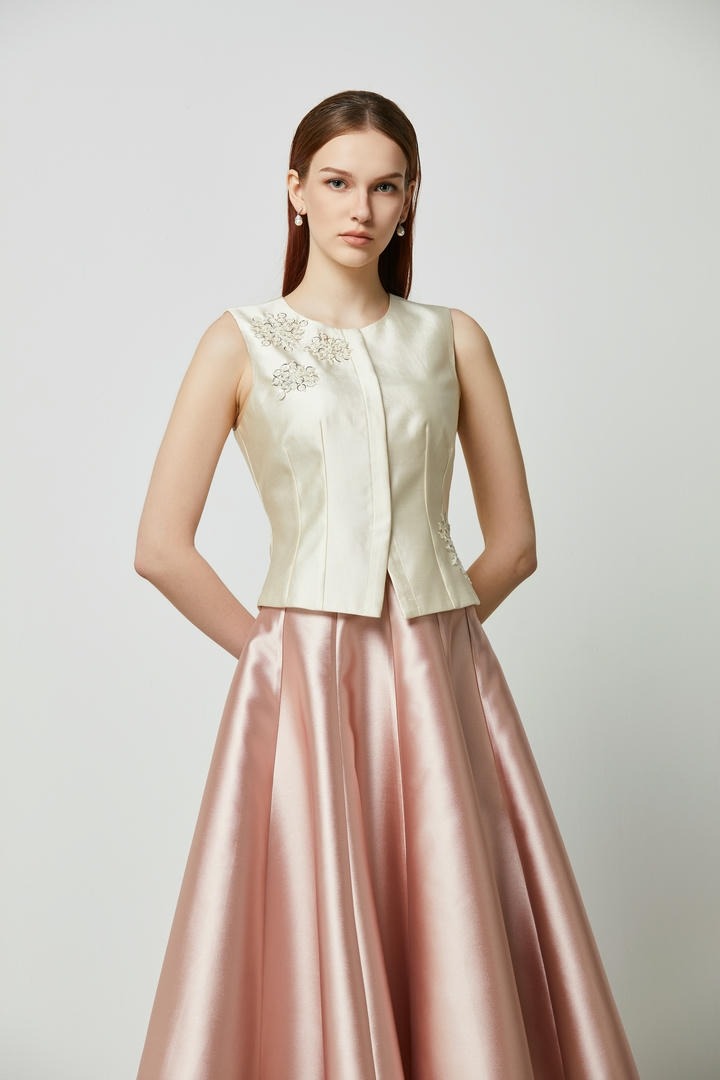 Embellished Satin Vest