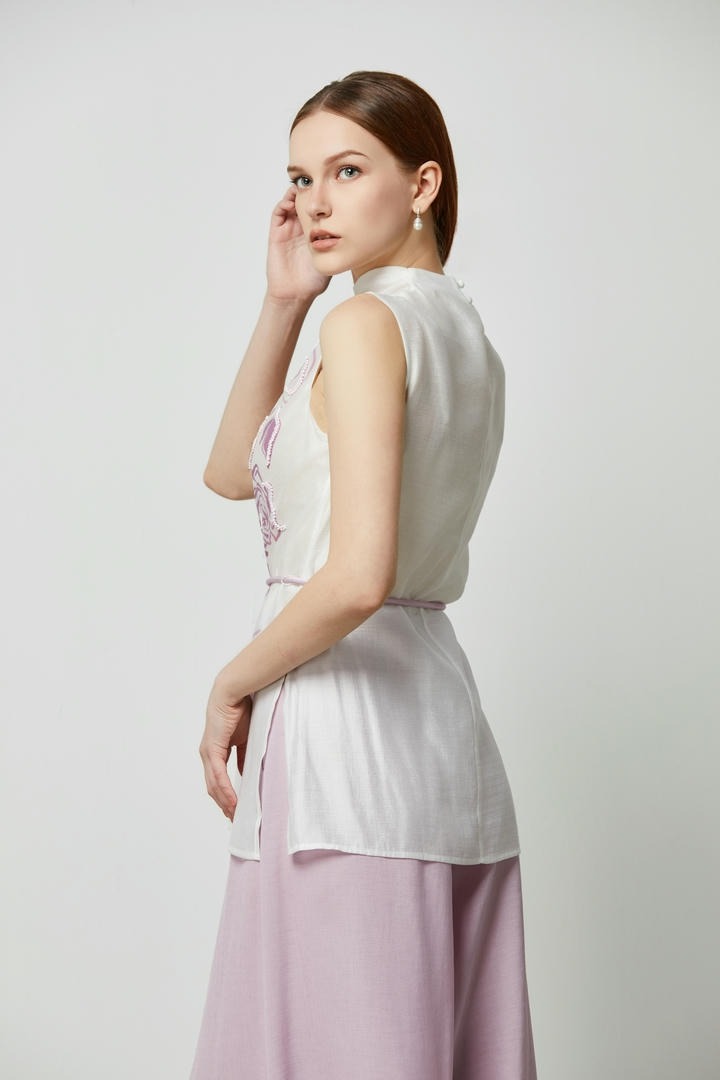 Printed crepe Top