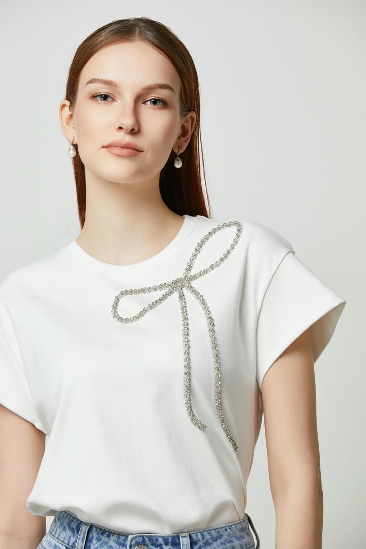 Bow-Embellished T-Shirt