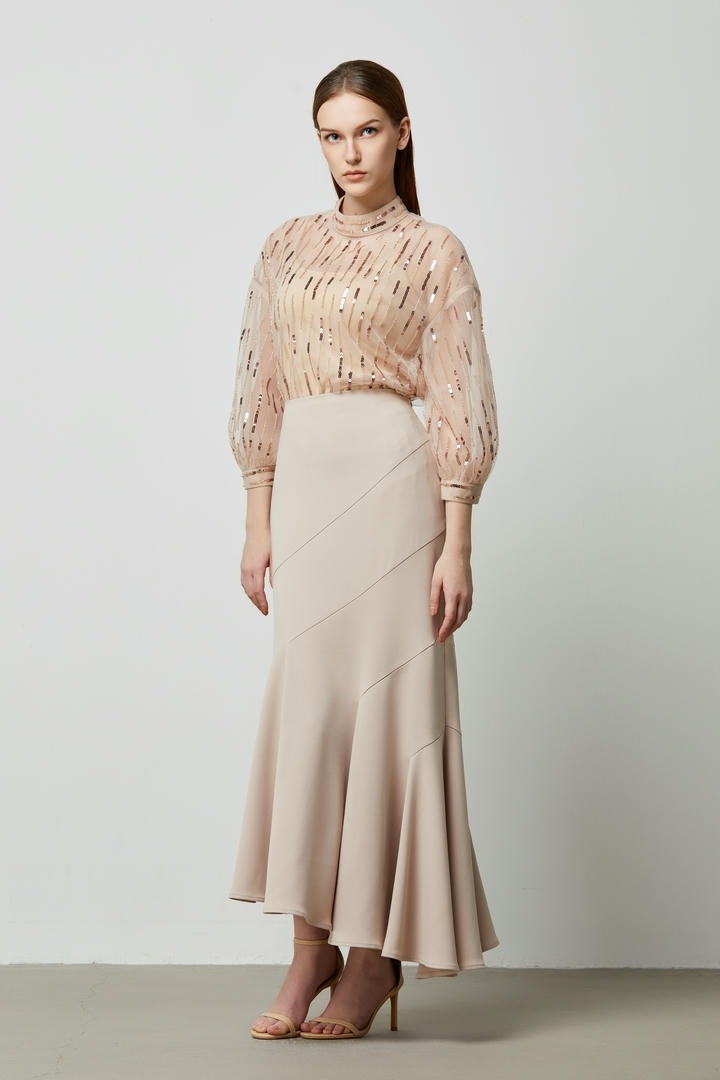 Fit and Flair Asymmetric Skirt