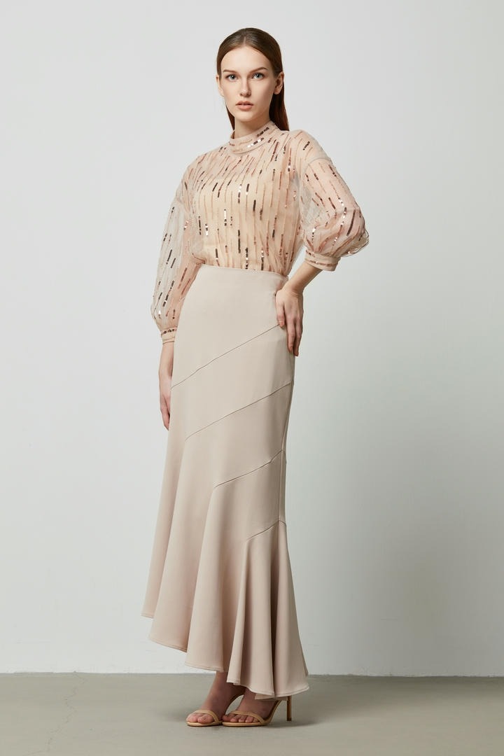 Fit and Flair Asymmetric Skirt