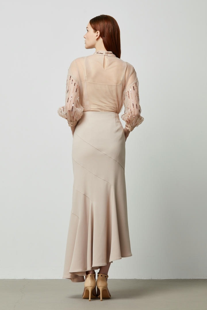 Fit and Flair Asymmetric Skirt