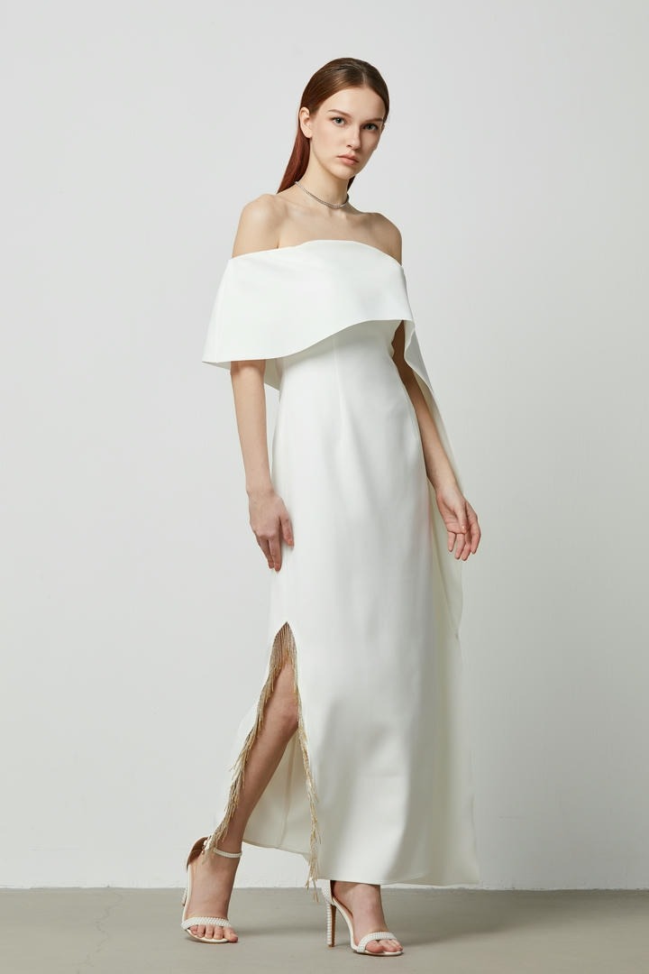 Embellished fringes detail dress