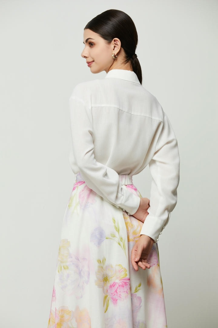 White Cotton Linen Shirt