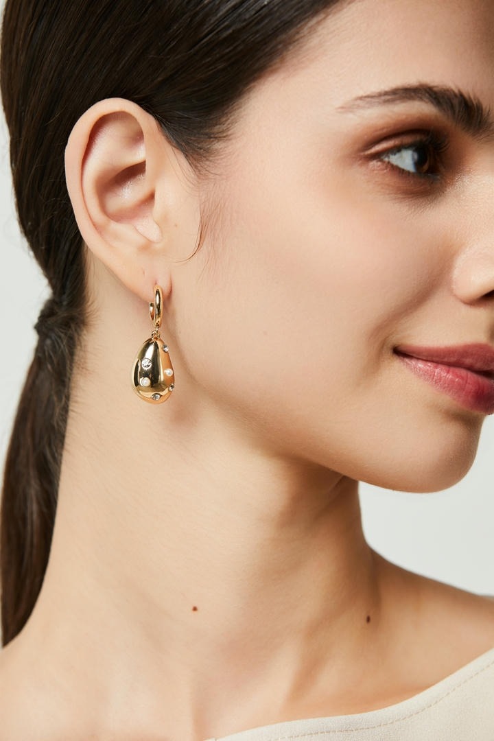 Dotted Drop Shine Earrings