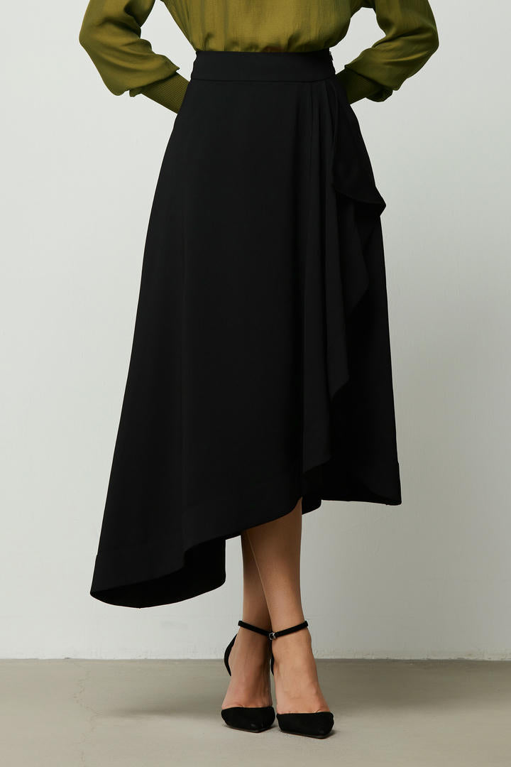 Asymmetrical Crepe Skirt