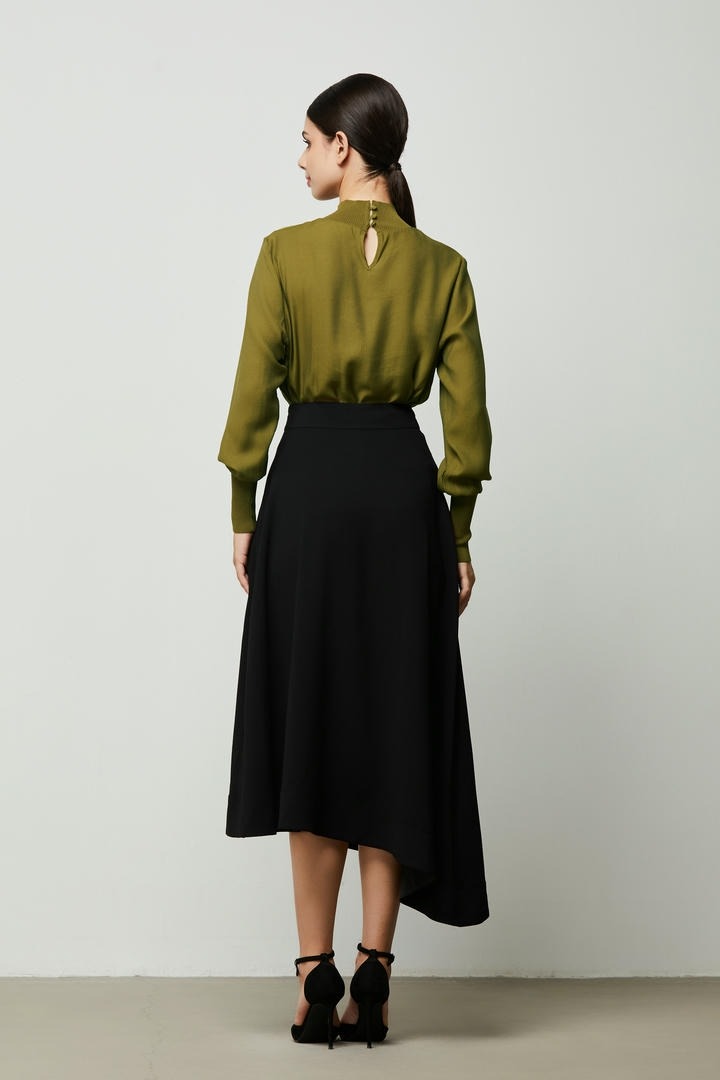 Asymmetrical Crepe Skirt