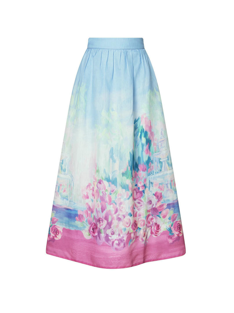 Printed A-Line Skirt