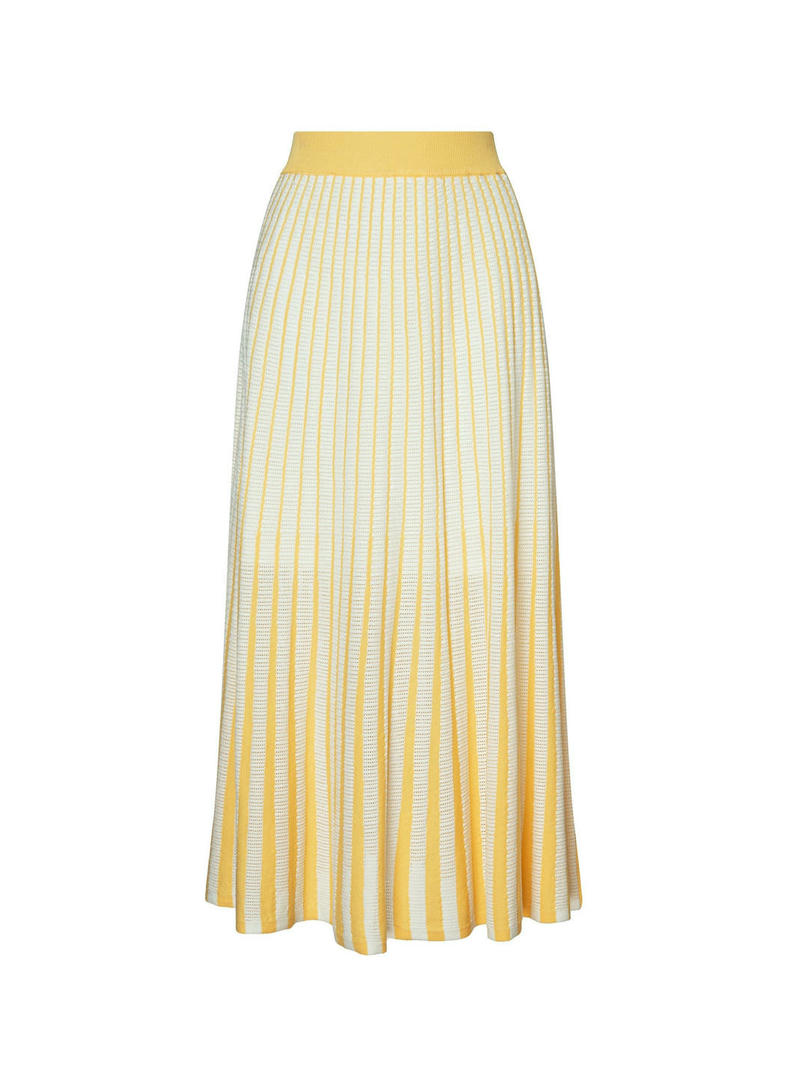 A-Line Knit Skirt with Rib Waistband