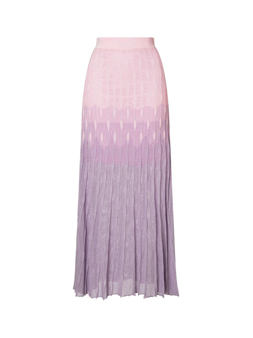 Ombre Pleated A-Line Skirt