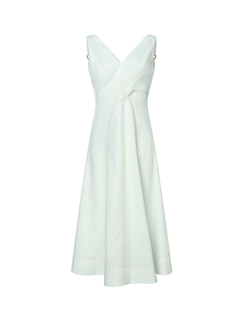 Cross Detail V-Neck Dress