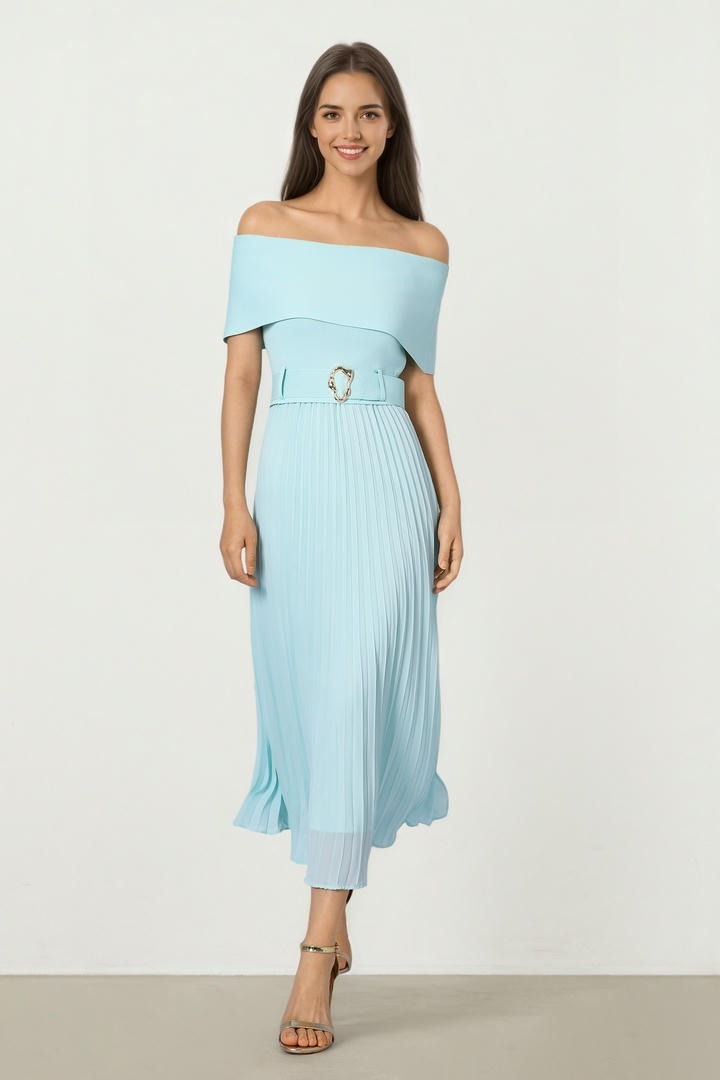Blue Knit Dress