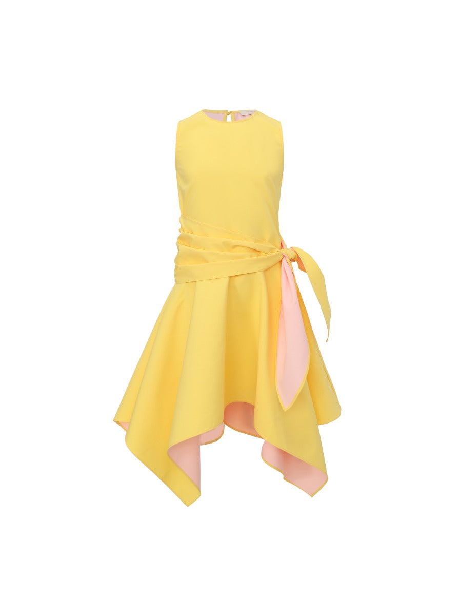Kids Yellow Crepe Dress