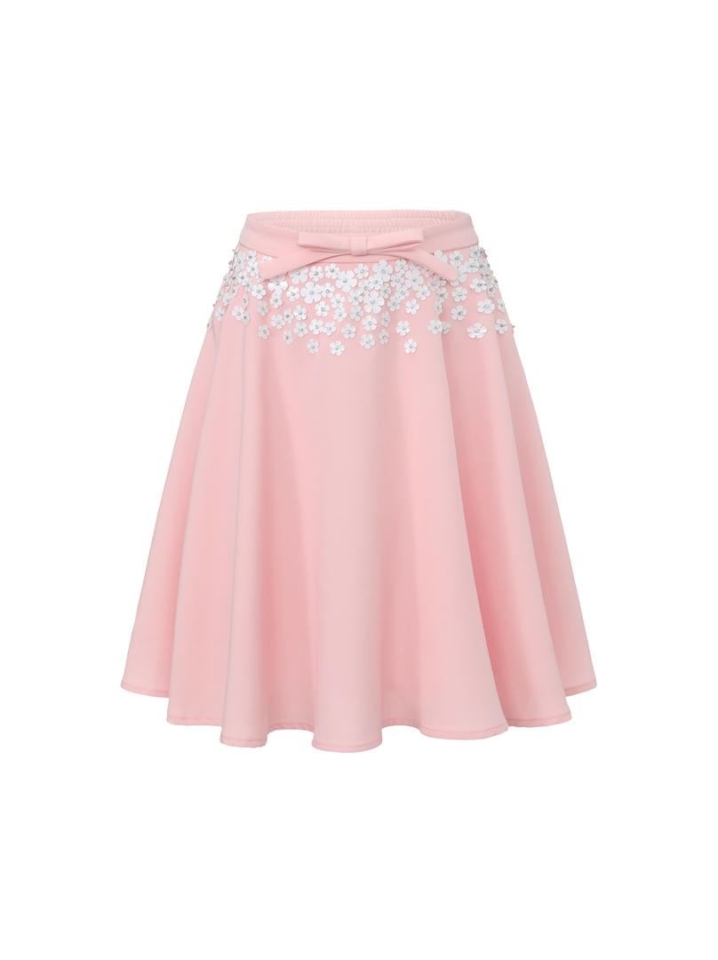 Kids Pink Crepe Skirt