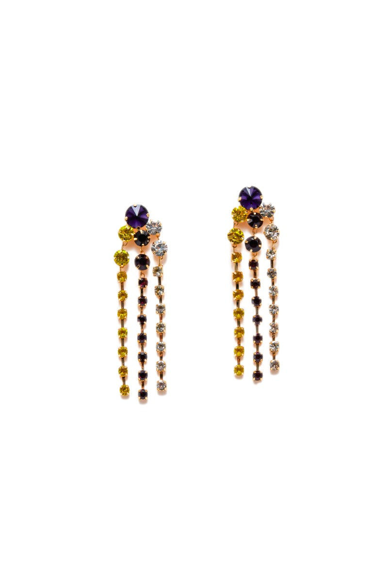 dropped colored earrings