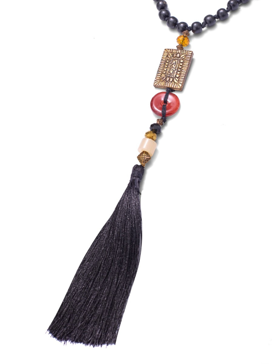 Black Tassel Necklace