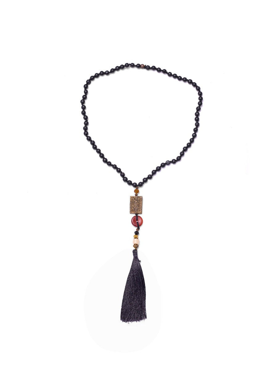 Black Tassel Necklace