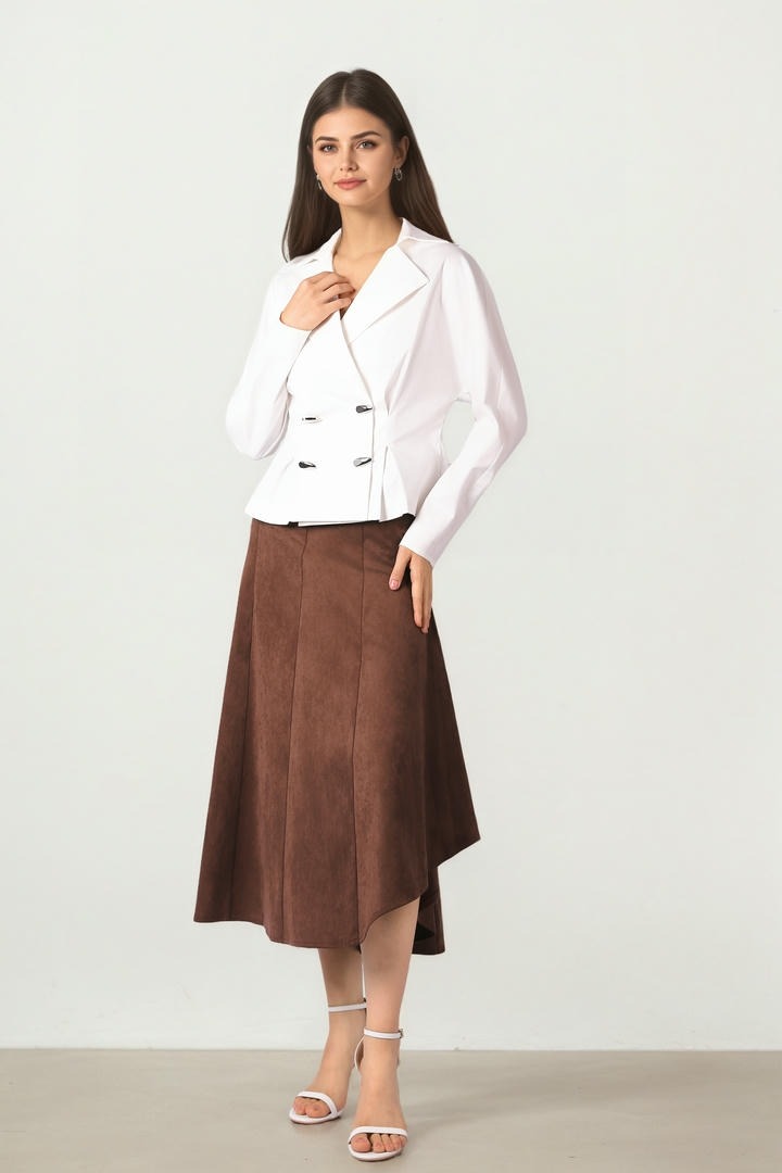 MIDI LENGTH SUEDE SKIRT