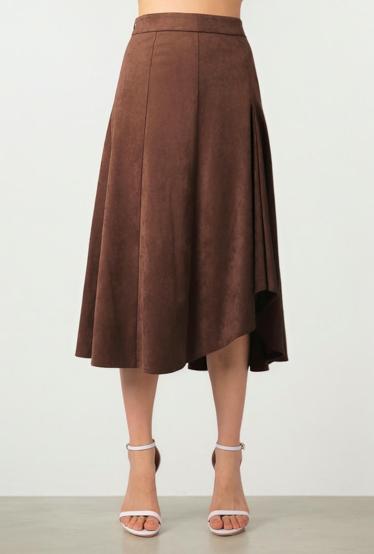 MIDI LENGTH SUEDE SKIRT