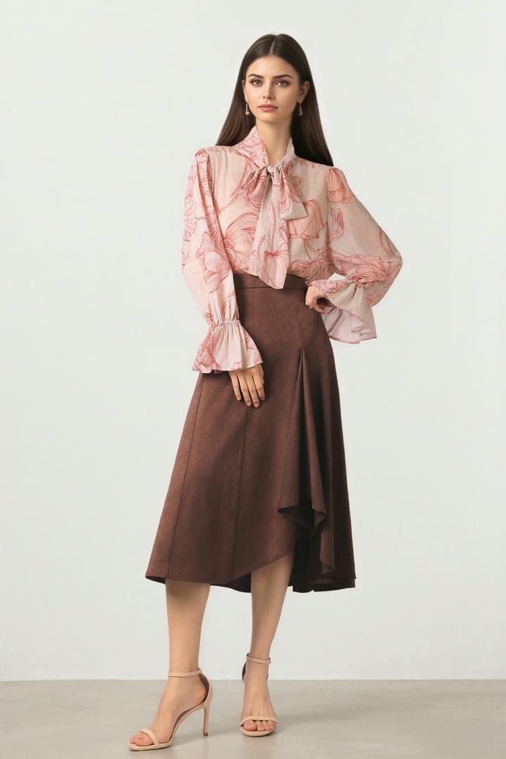 CHIFFON BLOUSE WITH SCARF