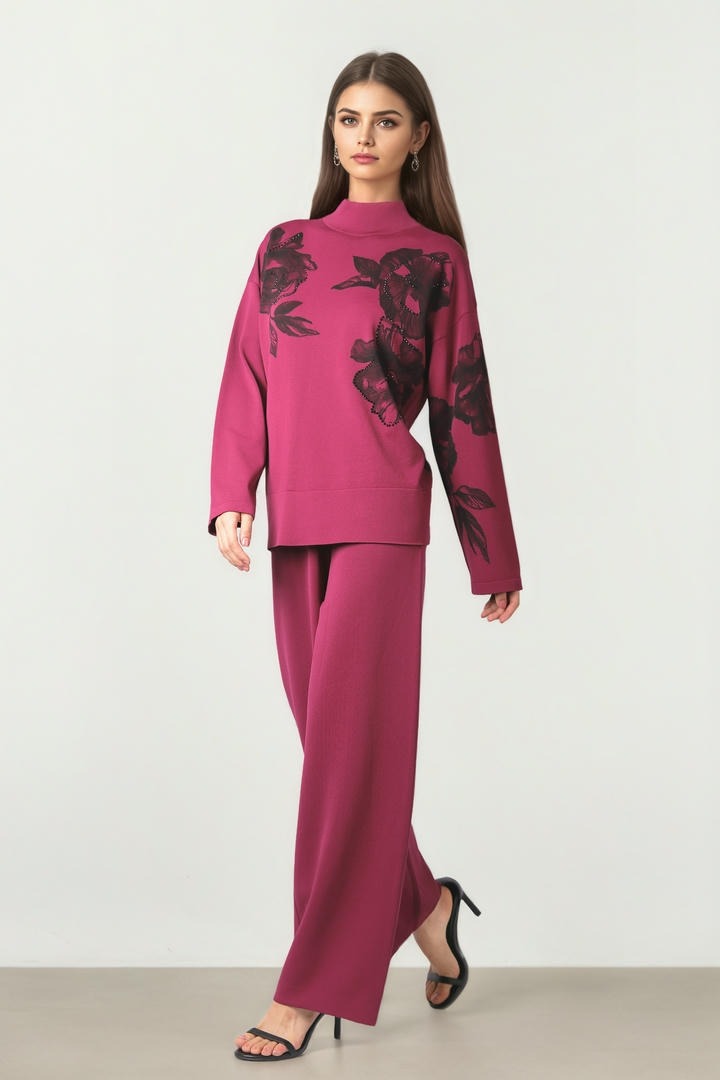 Floral Print Knit Pullover
