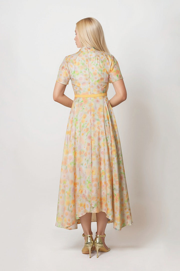 Asymmetric floral dress