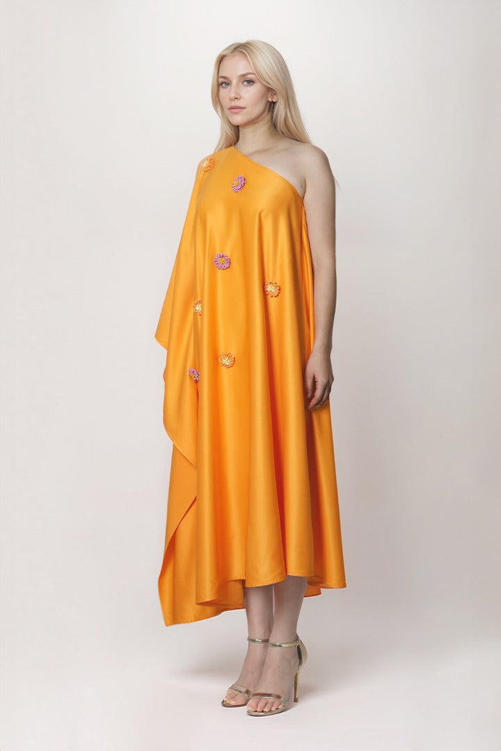 Asymmetric Floral Dress