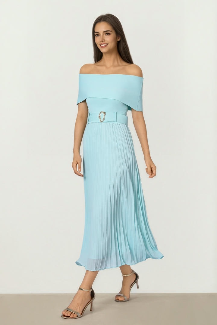 Blue Knit Dress