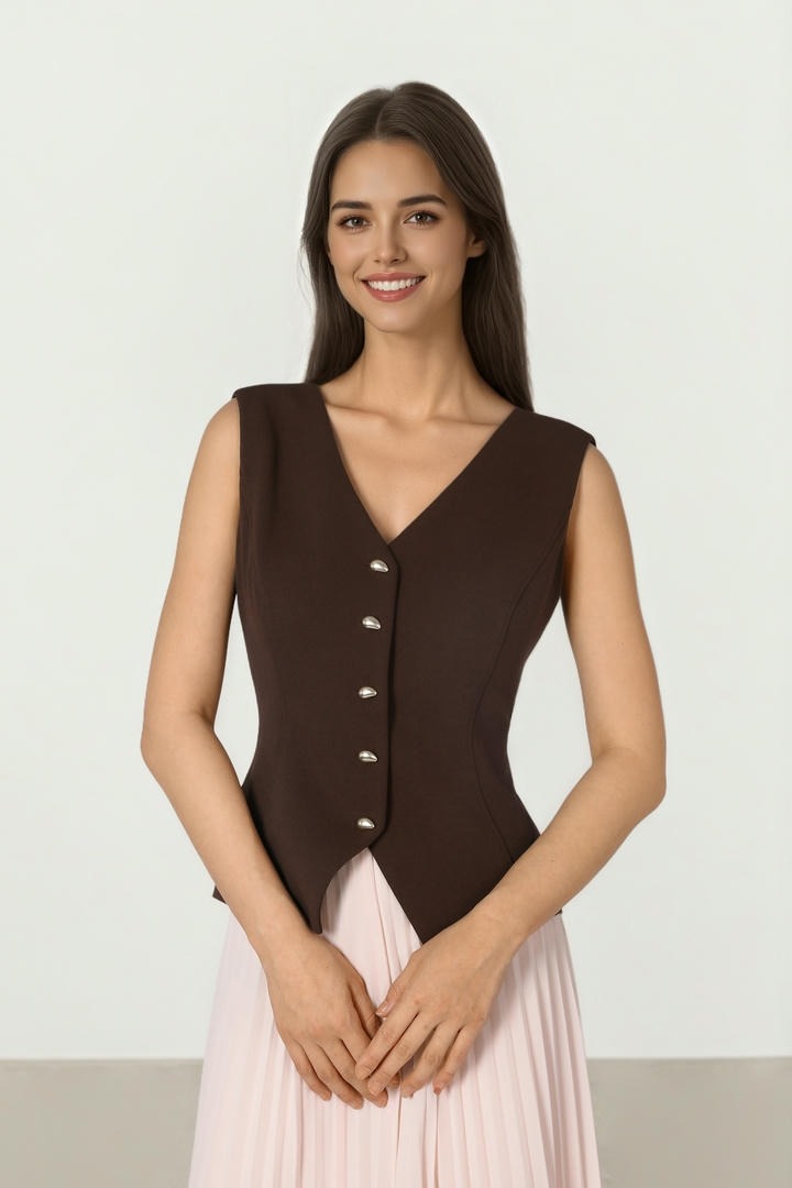 Cocoa V-Neck Vest