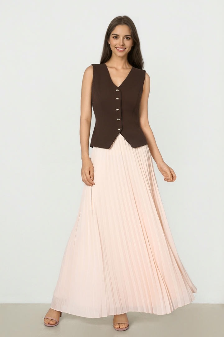 Blush Pleated Skirt