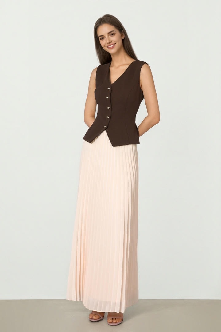 Blush Pleated Skirt