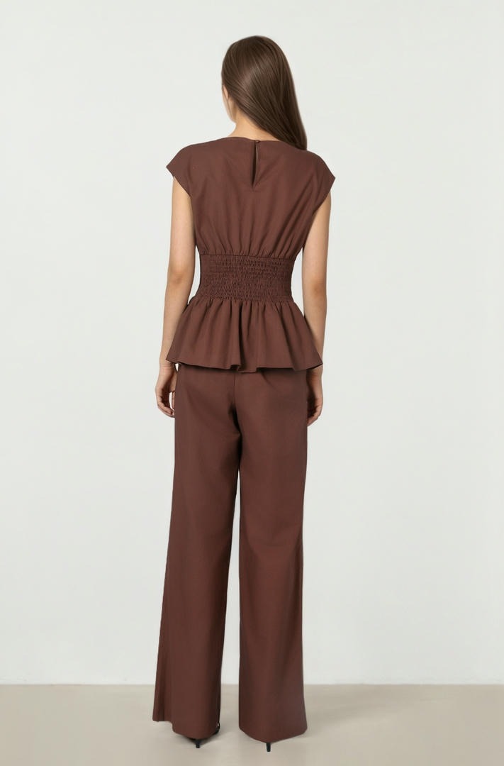 Cocoa Peplum Top