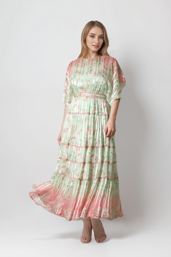 Striped satin dress