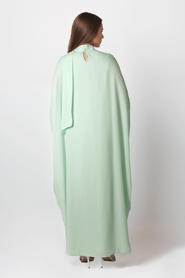 High collar crepe kaftan