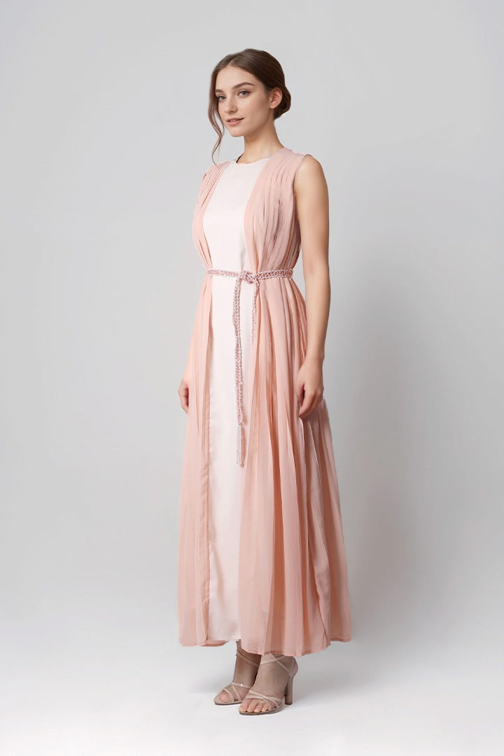 Pleated inserts kaftan
