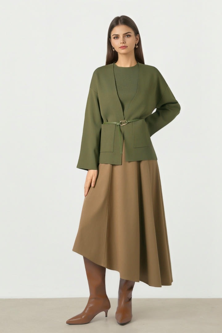 Belted Knit Cardigan