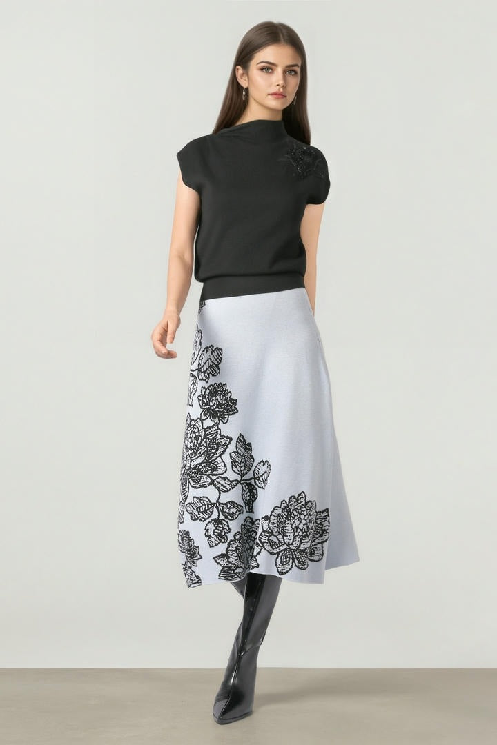 Black Short-Sleeve Knit
