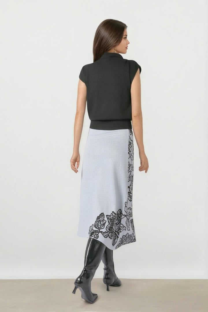 Blue-Black Knit Skirt
