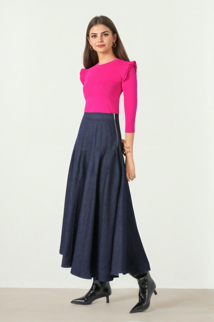 Dark Blue Denim Skirt