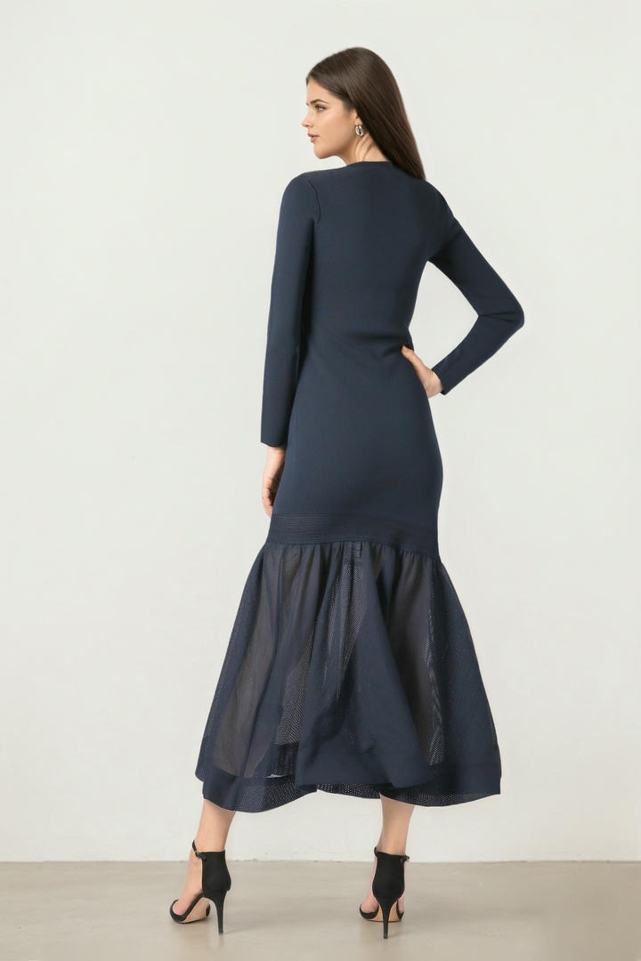 Long-Sleeve Knit Dress
