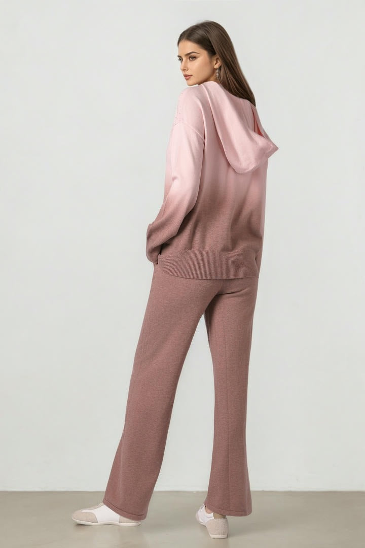 Brown Knit Wide Pants