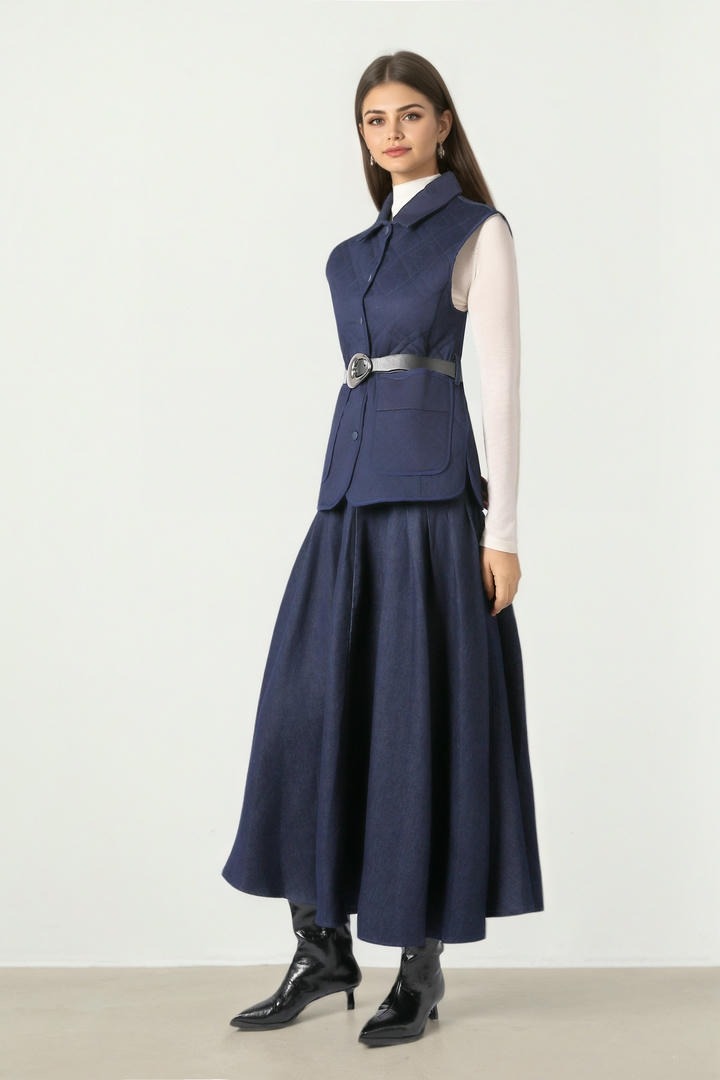 Dark Blue Denim Vest