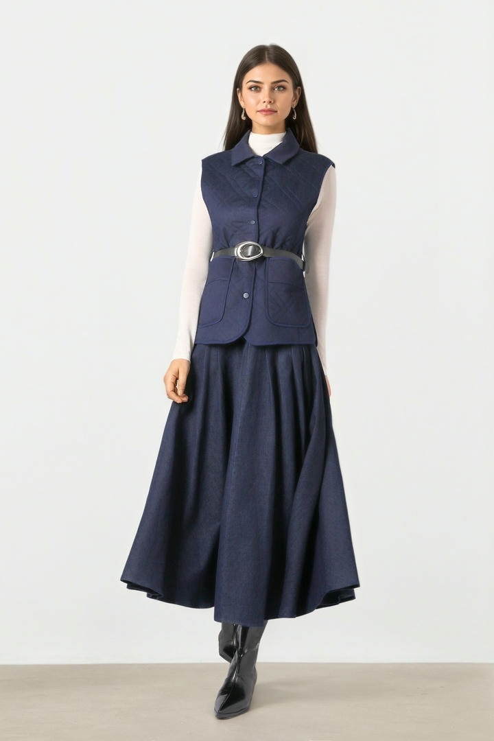 Dark Blue Denim Vest