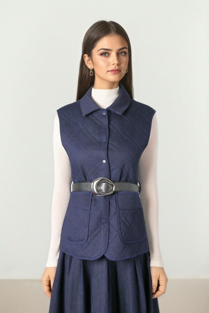 Dark Blue Denim Vest