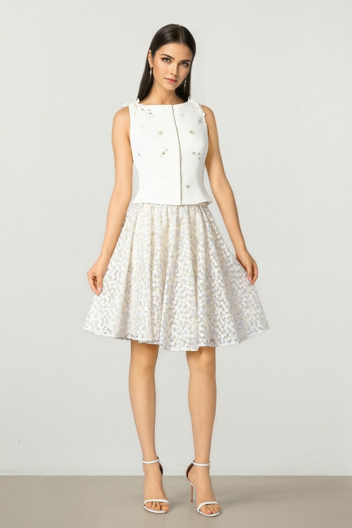 Embroidered Mini Skirt